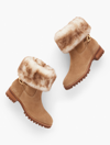 Talbots Tish Foldover Boots - Suede - Light Toffee - 11m