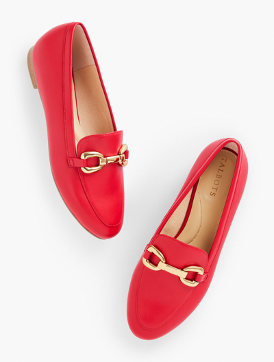 Talbots Ryan Bit Leather Loafers - Red - 11m
