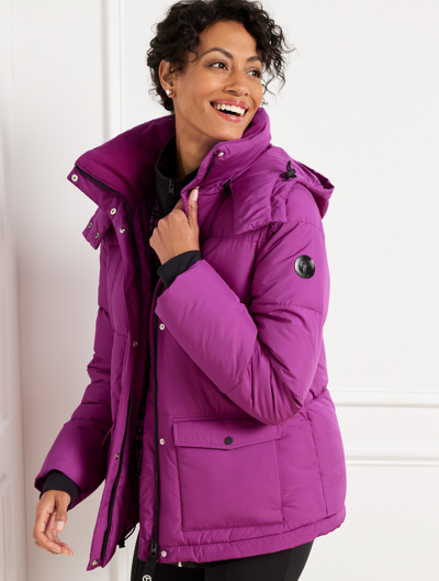 Talbots Fleece-lined Quilted Puffer Coat - Radiant Violet - 1x