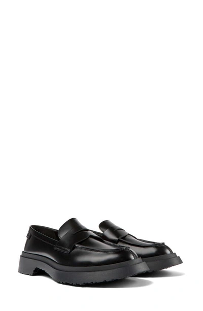 Camper Walden Leather Loafers In Black