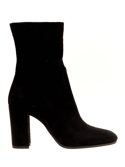 Strategia Black Suede Stretch Ankle Boot