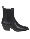 Michael Kors Kinlee Texan Ankle Boots In Black Leather In Black