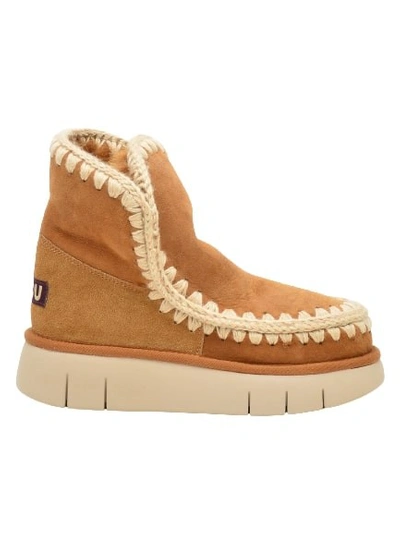 Mou Bold Ankle Boot In Brown Suede