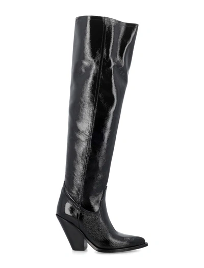 Sonora Acapulco 100mm Leather Knee-boots In Black