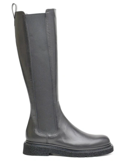Guglielmo Rotta Black Leather And Elastic Kos Boots In Grey