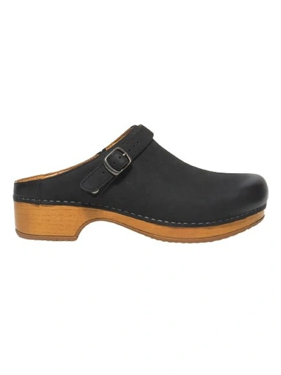 Dansko Berry Sabot In Black Nubuck