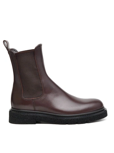 Guglielmo Rotta Chocolate Leather Ankle Boots In Black