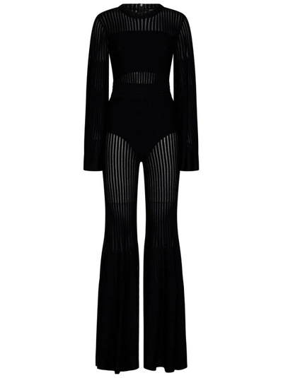 Antonino Valenti Desiree Ribbed Flared-design Jumpsuit In Black