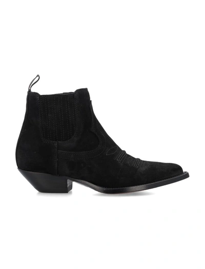 Sonora Idalgo Flower Ankle Boots In Black