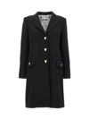 MOSCHINO HEART-SHAPED BUTTONS BLACK COAT