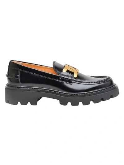 Tod's Black Leather Moccasin