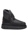 MOU ESKIMO ANKLE BOOT IN BLACK SHEEPSKIN AND LEATHER