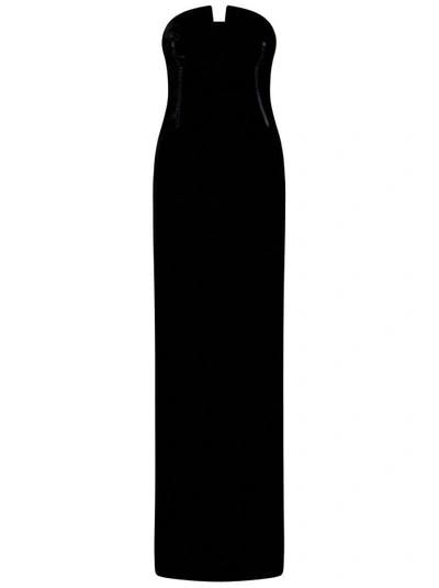 Tom Ford Black Satin Long Bustier Dress
