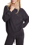 Barefoot Dreams Cozychic Lite Ribbed Raglan-sleeve Pullover In Carbon