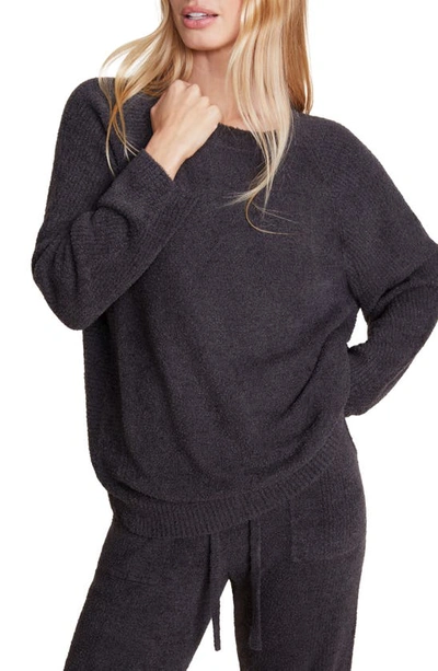 Barefoot Dreams Cozychic Lite Ribbed Raglan-sleeve Pullover In Carbon
