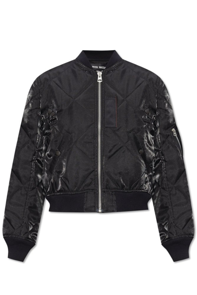 Junya Watanabe Quilted Zipped Bomber Jacket In Black