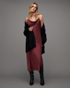 Allsaints Hadley Satin Slipdress In Red