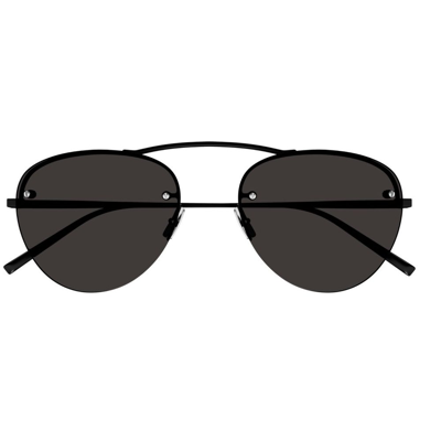 Saint Laurent Eyewear Aviator Frame Sunglasses In Black