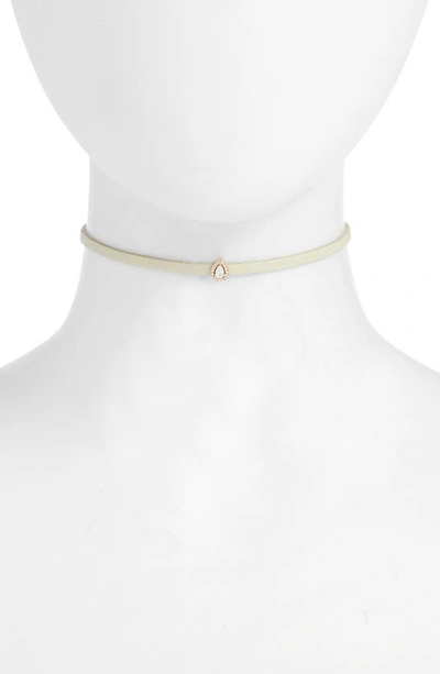 Knotty Charm Choker In Bone/ Gold Chain