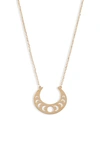 Knotty Crescent Pendant Necklace In Gold Open Crescent