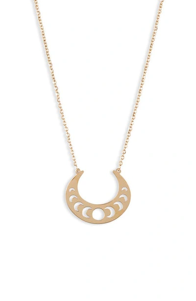 Knotty Crescent Pendant Necklace In Gold Open Crescent