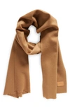 Vince Double Face Wool & Cashmere Fringe Scarf In Brown