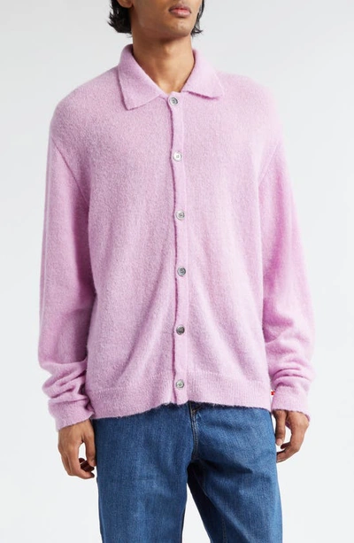 Our Legacy Dropped-shoulder Knit Cardigan In Purple