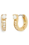 Kate Spade Cubic Zirconia Huggie Earrings In Pearl