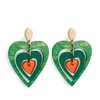 TOOLALLY ORANGE & GREEN POP HEART EARRINGS