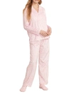 Karen Neuburger Girlfriend Fleece Pajama Set In Damask Pink
