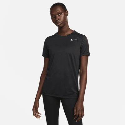 Nike Dri-fit Crewneck T-shirt In Black/white