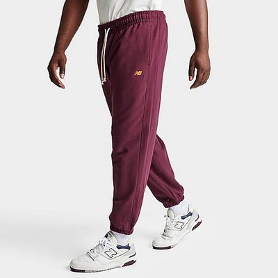 New Balance Men's Athletics Remastered French Terry Sweatpants Size Medium 100% Cotton In Burgundy