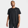 Nike Men's Miler Dri-fit Uv Short-sleeve Running Top In Black/reflective Silver