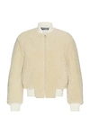 Jacquemus Le Blouson Pilou Shearling Bomber Jacket In Off White