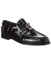 CHRISTIAN LOUBOUTIN CHRISTIAN LOUBOUTIN CL MOC CROC-EMBOSSED LEATHER LOAFER