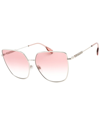 Burberry Alexis Clear Gradient Pink Cat Eye Ladies Sunglasses Be3143 10058d 61 In Silver