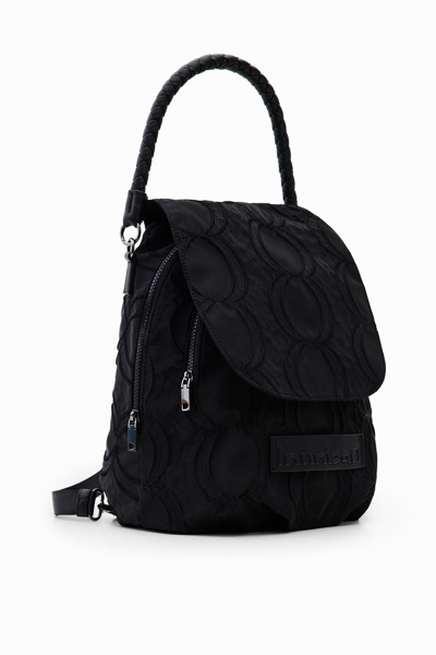 Desigual Multi-position Circle Backpack In Black