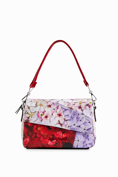 Desigual Patchwork Floral Sling Bag In Red