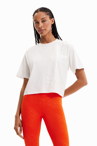 Desigual Cropped Sport T-shirt In White