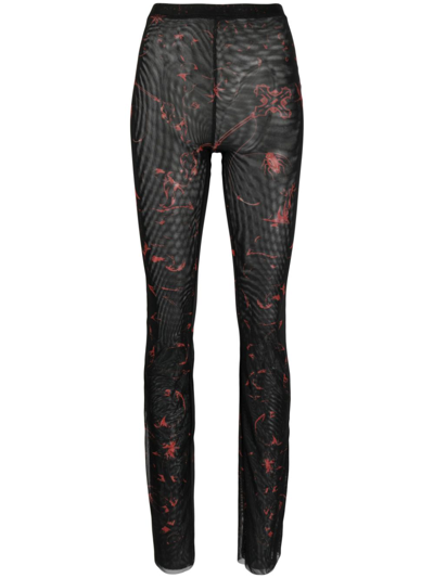 Ottolinger Graphic Mesh Pants In Red