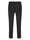 Pt Torino Navy Blue Cotton Trousers In Black