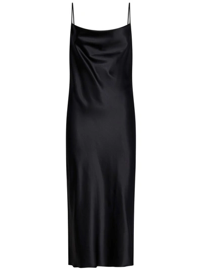 Armarium Tina Cowl-neck Silk Midi Slip Dress In Black