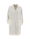 PANICALE CREAM RIBBED KNIT COAT