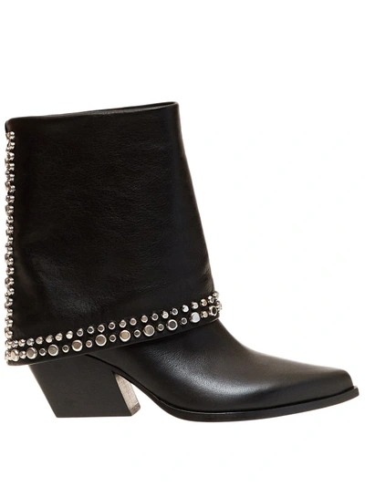 Elena Iachi Texan Ankle Boots In Black Leather