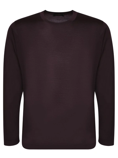Dell'oglio Bordeaux Wool T-shirts In Black
