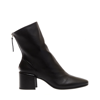 Halmanera Black Leather Ankle Boot Heel In Black
