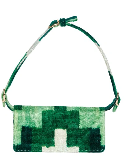 La Milanesa Green Silk And Cotton Handbag