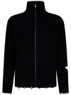 A Paper Kid Black Unisex Zip-fastened Sweater In Black