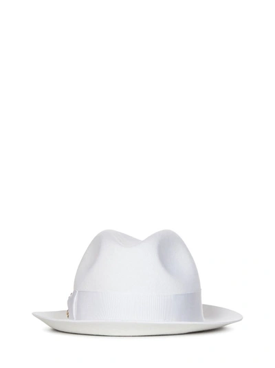 Elie Saab X Borsalino Nila Felt Hat In White