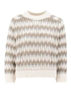 PESERICO CREWNECK SWEATER WITH STRIPED PATTERN